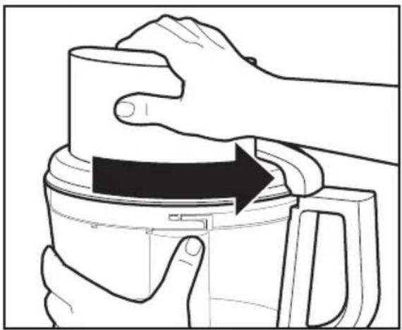 KITCHENAID KFP0922OB - Cómo sujetar la tapa del tazón de trabajo - 1