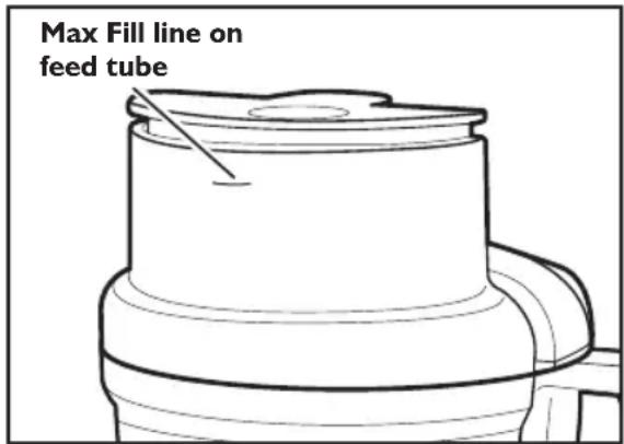 Max Fill line on feed tube