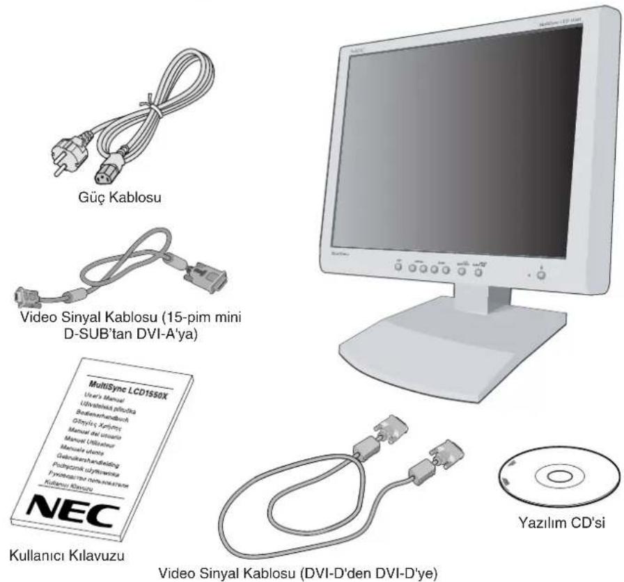 NEC MultiSync LCD1550XBK - içindekiler - 1
