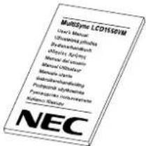 NEC MultiSync LCD1550VMBK - Sommaire - 1