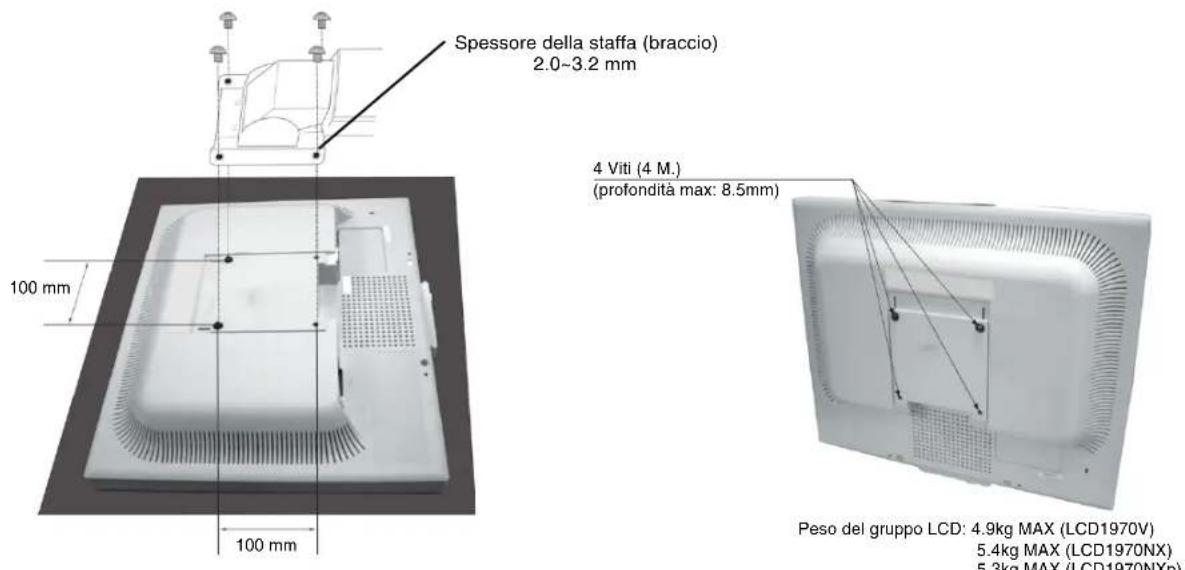 NEC MultiSync LCD1970NXp - Installazione del braccio flessibile - 1