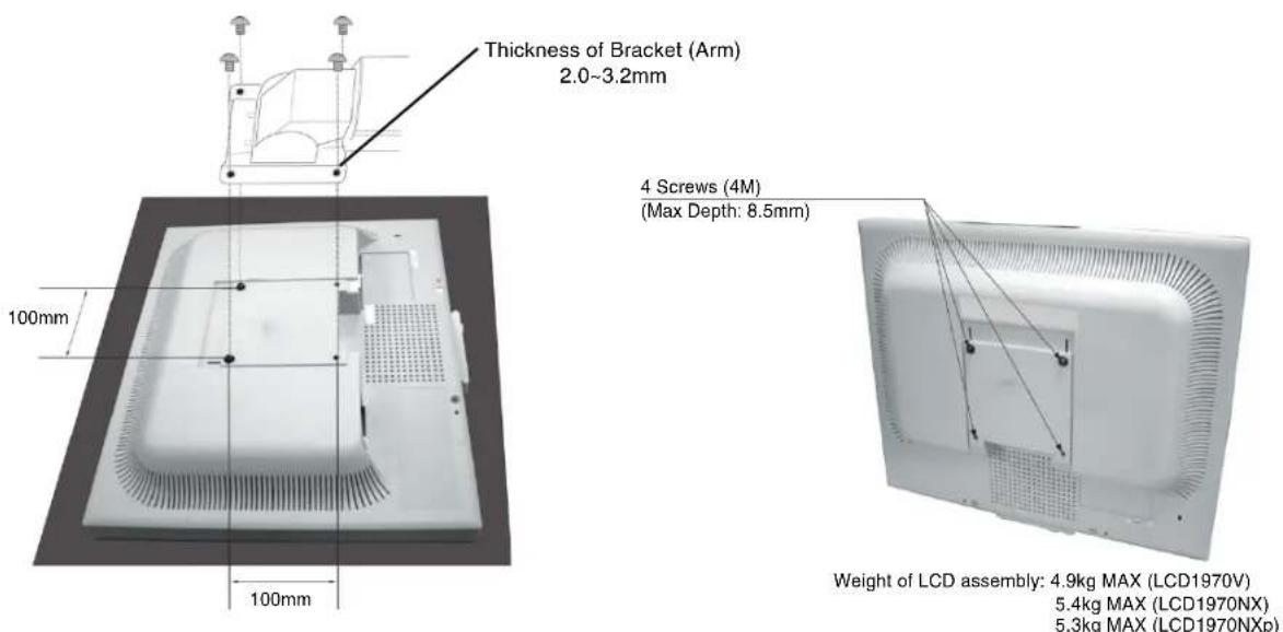 NEC MultiSync LCD1970NXp - Flexible Arm Installation - 1