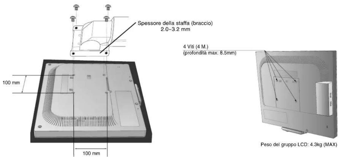 NEC MultiSync LCD1770GX - Installazione del braccio flessibile - 1