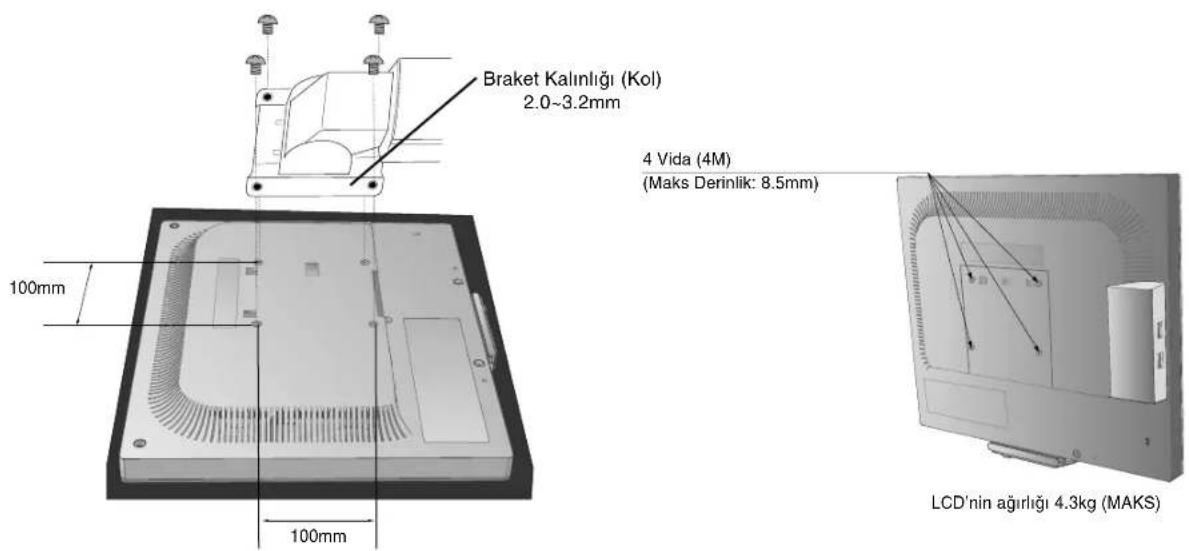 NEC MultiSync LCD1770GX - Esnek Kolun Takılması - 1