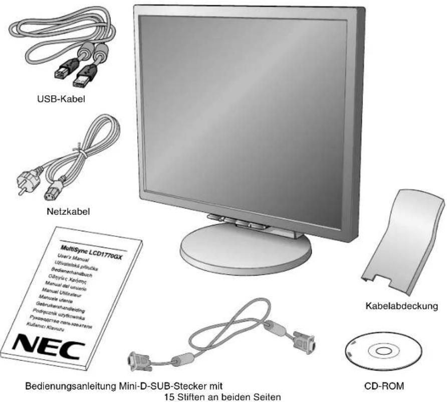NEC MultiSync LCD1770GX - Inhalt der Verpackung - 1