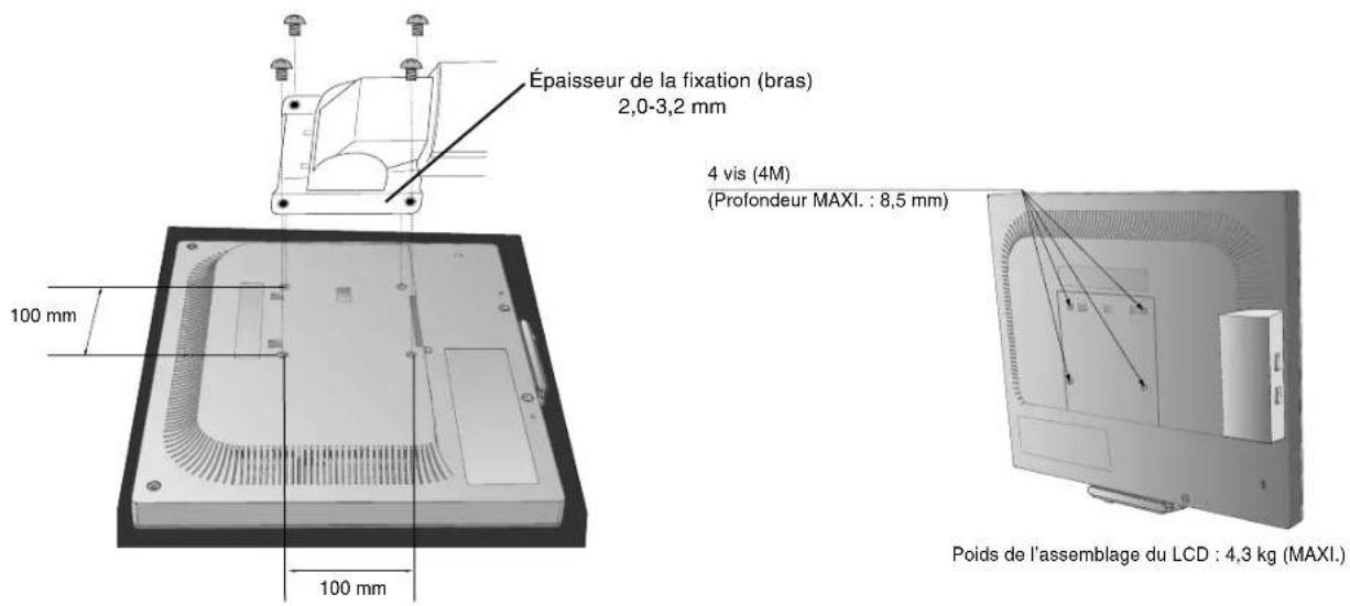 NEC MultiSync LCD1770GX - Dépose pour montage du support du moniteur - 3