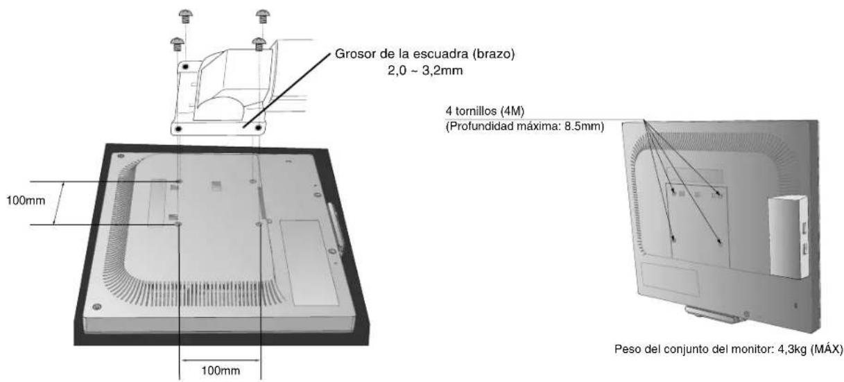 NEC MultiSync LCD1770GX - Cómo instalar el brazo flexible - 1