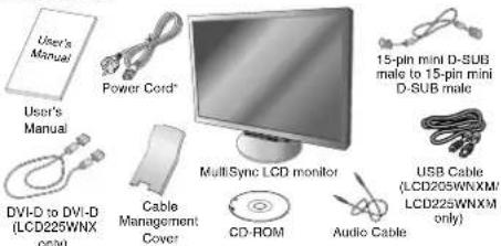 NEC MultiSync LCD225WNX - Contents - 1