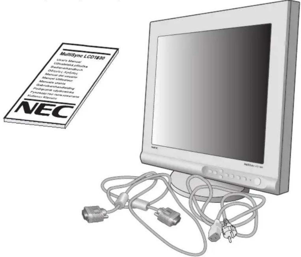 NEC MultiSync LCD1830 - Zawartość opakowania - 1