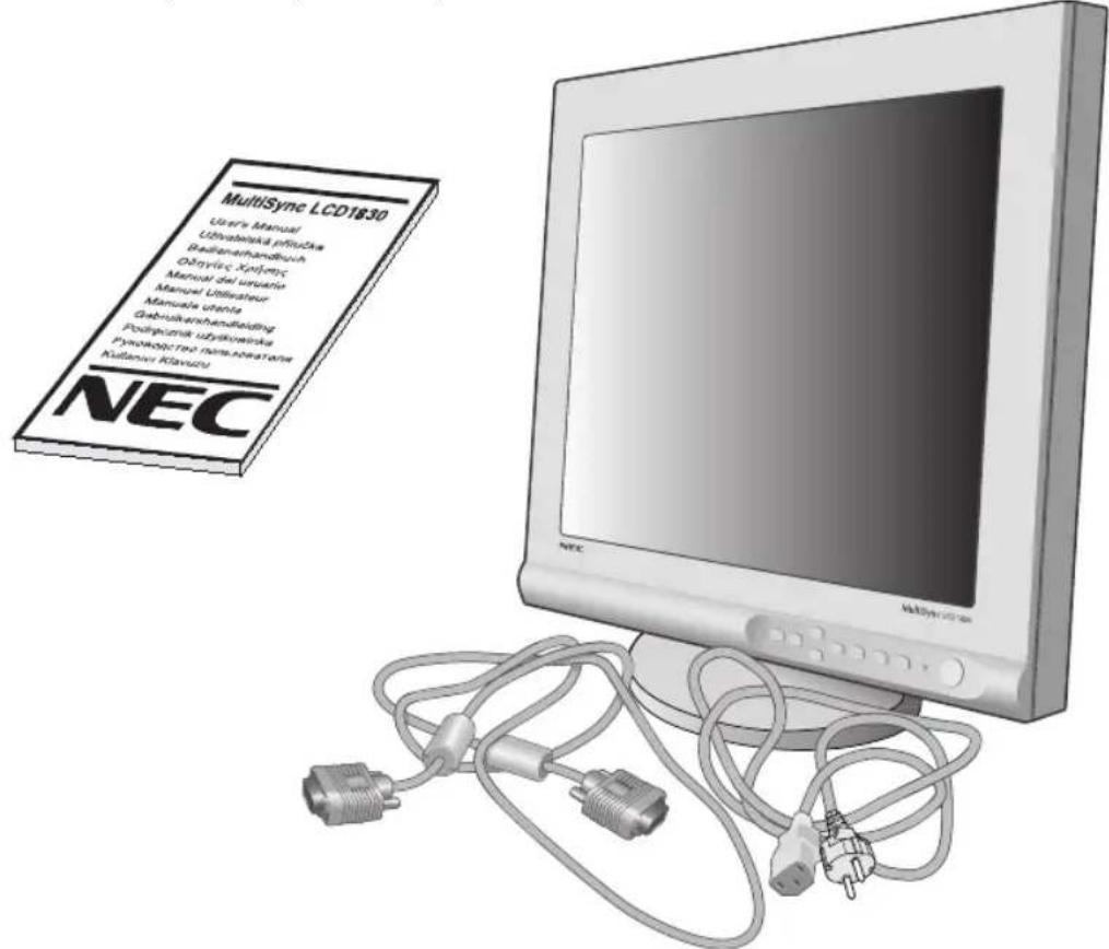 NEC MultiSync LCD1830BK - Zawartość opakowania - 1