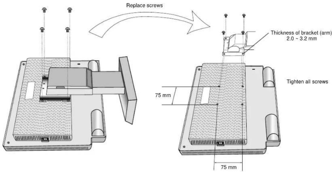 NEC MultiSync LCD1560VM - Remove Monitor Stand for Mounting - 6