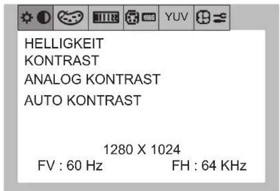 NEC MultiSync LCD1700V - Bildschirmmenüs - 1