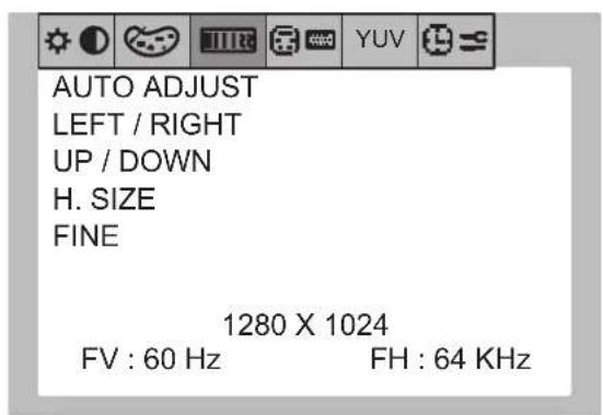 NEC MultiSync LCD1700V - Pod-menu OSD - 3