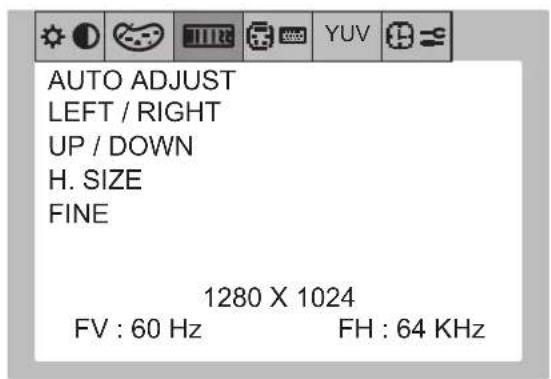 NEC MultiSync LCD1700V - Sub-menu OSD - 3
