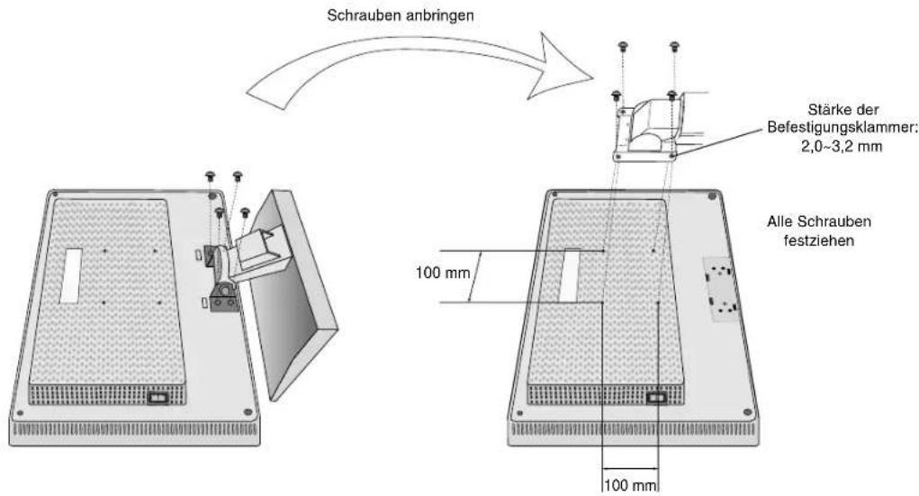 NEC LCD1701 - Entfernen des Monitorfußes für die Montage - 3