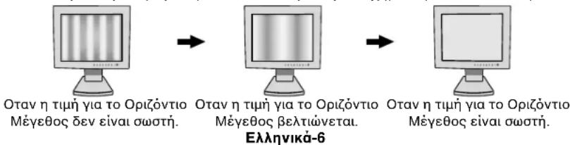 NEC MultiSync LCD1980SX - SIZE - OPIZONTIO MEGEOΣ (ΠΕΡΙΣΤΡΟΦΗ OSD: Οριζόντια) ἡ V. SIZE - KAΘΕΤΟ MEGEOΣ (ΠΕΡΙΣΤΡΟΦΗ OSD: Κάθετα) (Μόνο αναλογική εἰσοδοσ) - 1