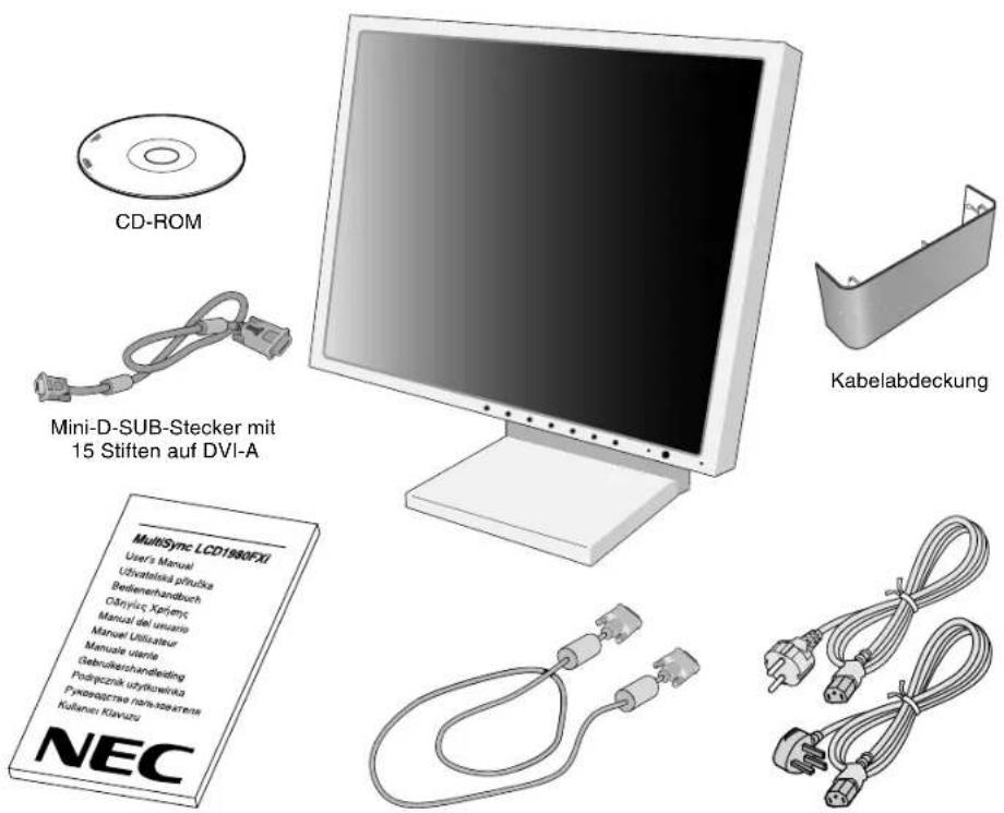 NEC MultiSync LCD1980FXi - Inhalt der Verpackung - 1