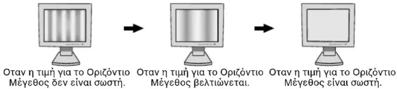 NEC MultiSync LCD1980FXi - Η. SIZE - ΟΡΙΖΟΝΤΙΟ ΜΕΓΕΘΟΣ (ΠΕΡΙΣΤΡΟΦΗ OSM: Οριζόντια) ή V. SIZE - ΚΑΘΕΤΟ ΜΕΓΕΘΟΣ (ΠΕΡΙΣΤΡΟΦΗ OSM: Κάθετα) (Μόνο αναλογική είσοδοσ) - 1