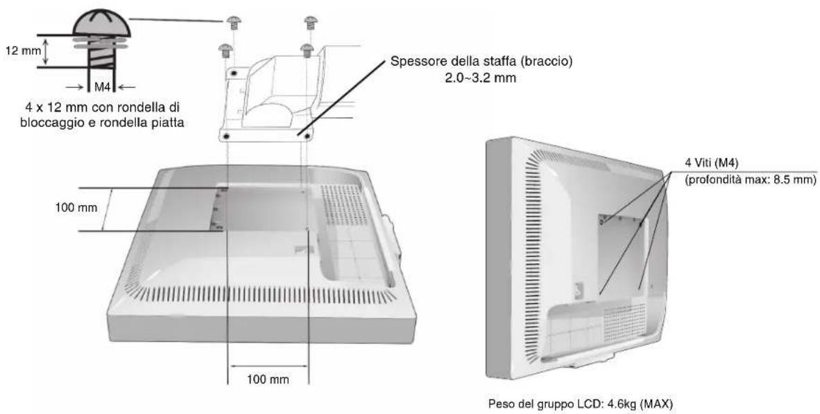 NEC MultiSync 20WGX² Pro - Installazione del braccio flessibile - 1
