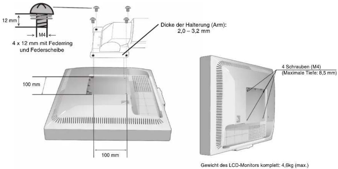 NEC MultiSync 20WGX² Pro - Installation auf einem Tragarm - 1