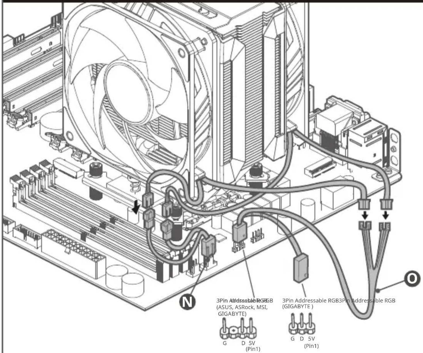 COOLER MASTER MasterAir MA612 Stealth - ASUS AURA SYNC/ASROCK POLYCHROME SYNC/GIGABYTE FUSION READY/MSI MYSTIC LIGHT SYNC - 1