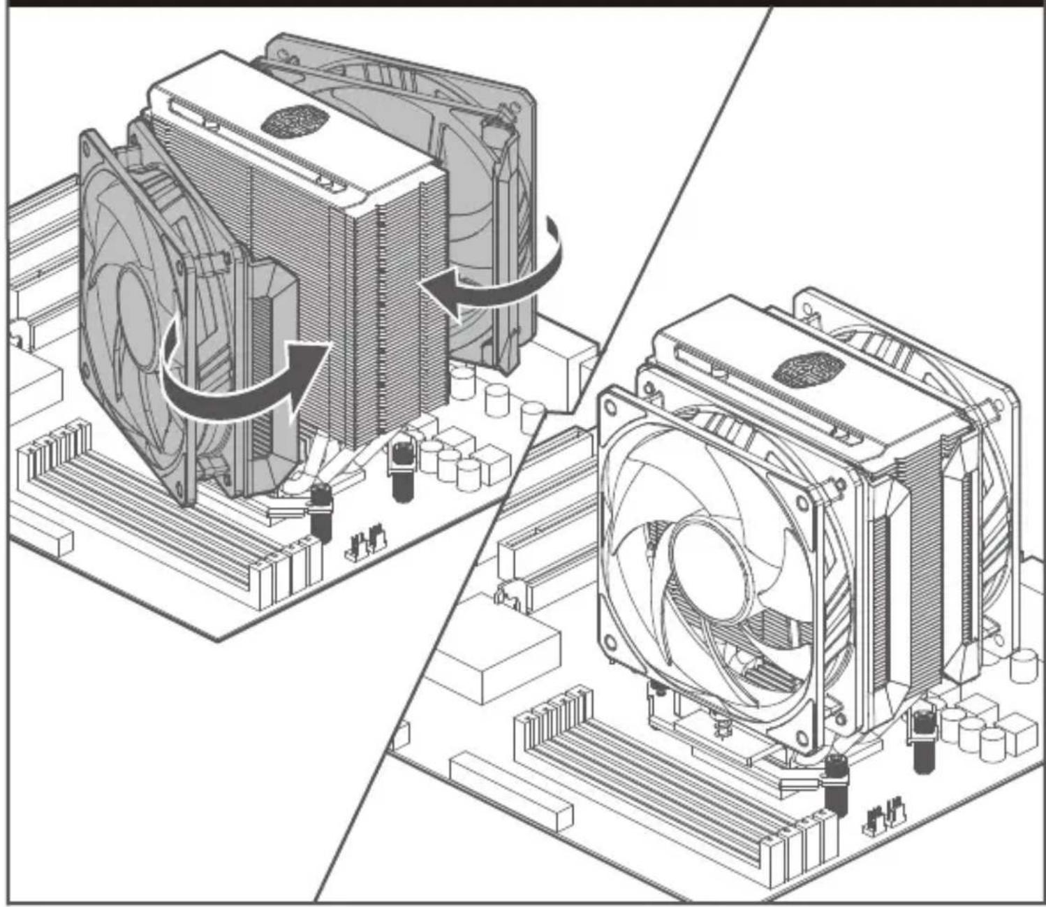 COOLER MASTER MasterAir MA612 Stealth - AMD AM4/AM3+/AM3/AM2+/AM2/FM2+/FM2/FM1 - 3