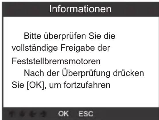 VOLTCRAFT VCOBD9610 - Wählen Sie [Vorwärtsbewegungs-Bremsmotor] und drücken Sie die Taste OK (2), um fortzufahren. - 4