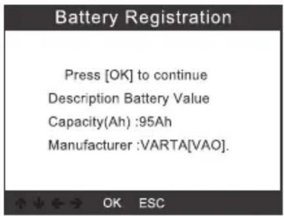 VOLTCRAFT VCOBD9610 - Battery registration - 2