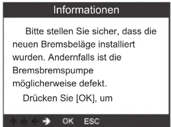 VOLTCRAFT VCOBD9610 - Wählen Sie [EPB ersetzenBremsbeläge] und drücken Sie die Taste OK (2). - 5