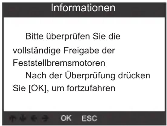 VOLTCRAFT VCOBD9610 - Wählen Sie [EPB ersetzenBremsbeläge] und drücken Sie die Taste OK (2). - 8