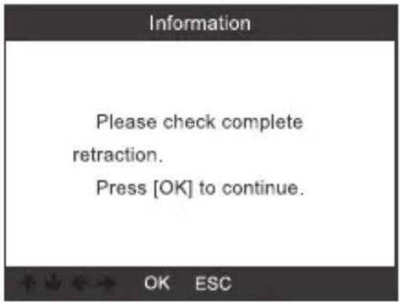 VOLTCRAFT VCOBD9610 - Select [Retraction Brake Pump] and press the OK button (2) to continue. - 3