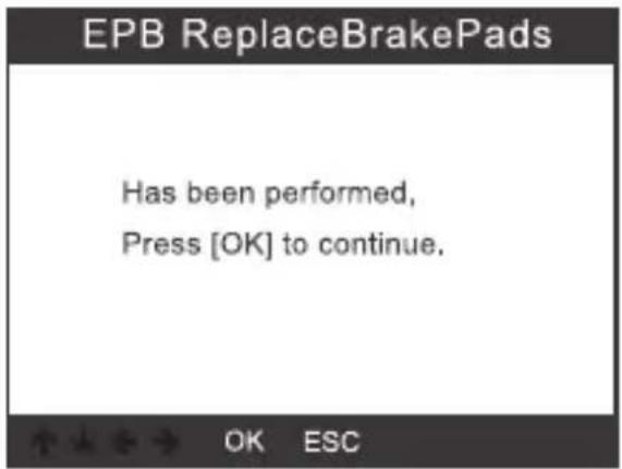 VOLTCRAFT VCOBD9610 - Select [Retraction Brake Pump] and press the OK button (2) to continue. - 2