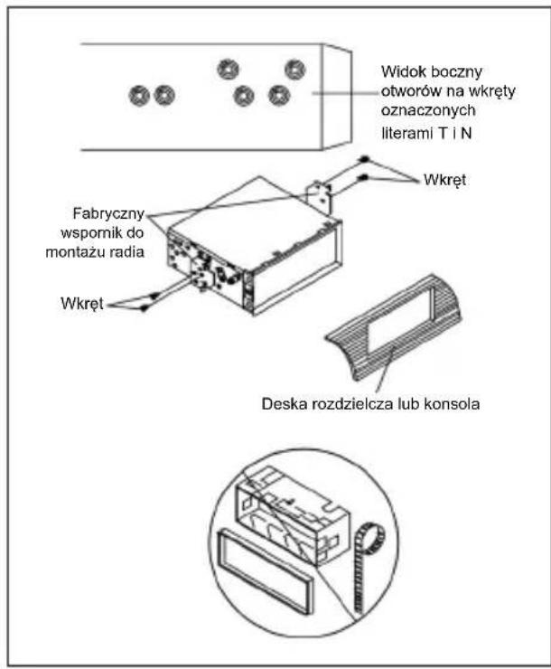 BLAUPUNKT BPA 1121 BT - Montaż tylny na ramce DIN (metoda B) - 1