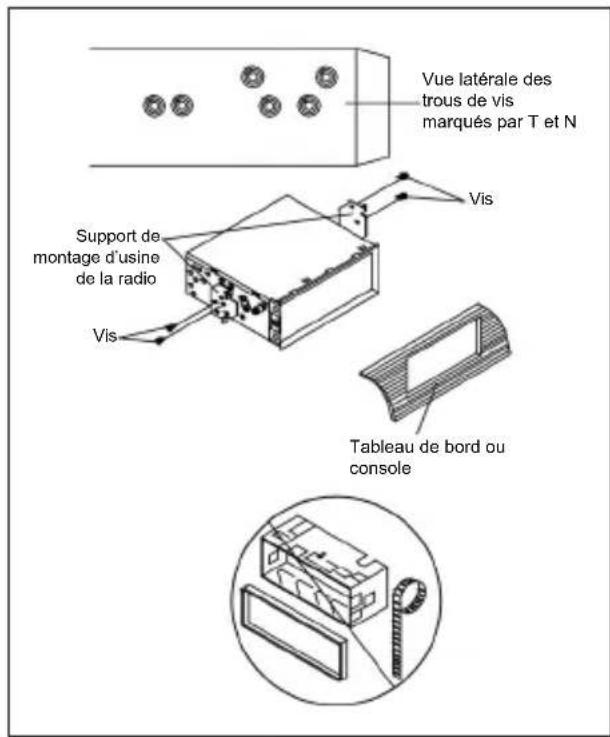BLAUPUNKT BPA 1121 BT - Montage arrière sur cadre DIN (méthode b) - 1