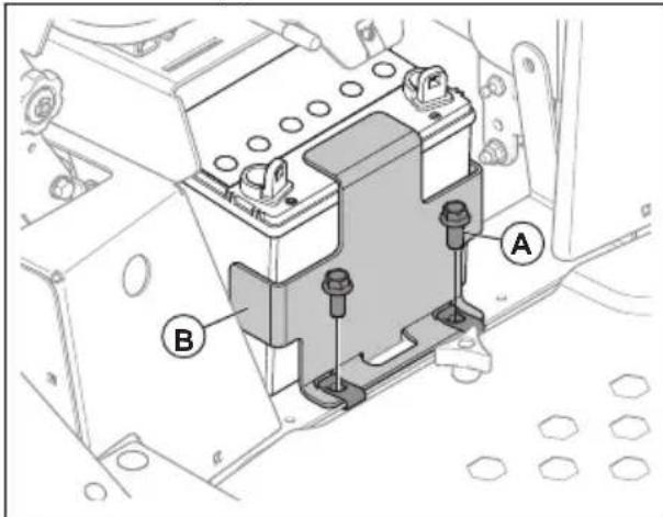 HUSQVARNA Xcite Z380 - Retrait et installation de la batterie - 1