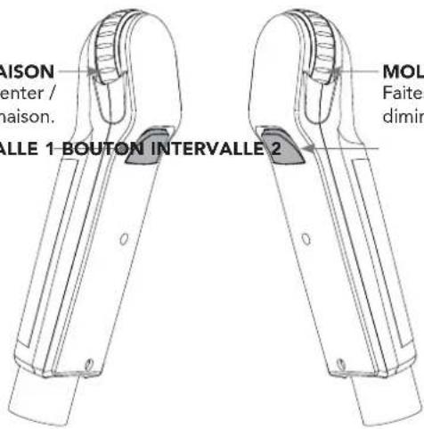 Horizon Fitness 7.4AT - Bouton d'intervalle 1 bouton intervalle 2 - 1