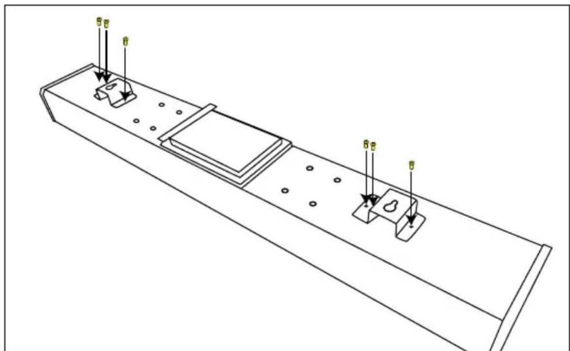 Seura SSB2 - Step 3: Attach the two wall mounting brackets to the soundbar. - 1