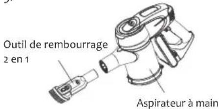 JIMMY JV83 - L'aspirateur à main est connecté aux accessoires par un tuyau extensible - 1