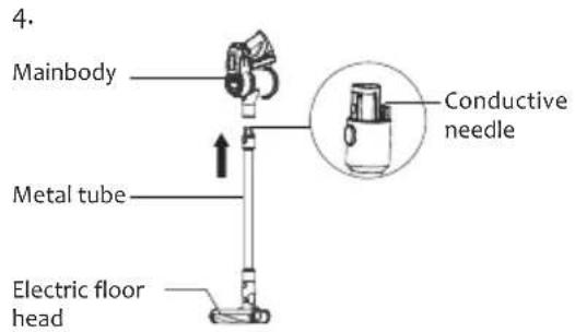 JIMMY JV83 - Assemble the electric head floor, metal tube and handheld vacuum cleaner - 1