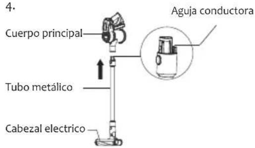 JIMMY JV83 - Montdaje del cabezal eléctrico, el tubo de metal y la aspiradora de mano. - 1