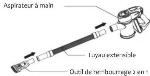 JIMMY JV83 - L'aspirateur à main est connecté aux accessoires par un tuyau extensible - 2