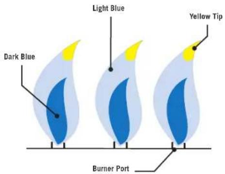 Light Blue Yellow Tip Dark Blue Burner Port