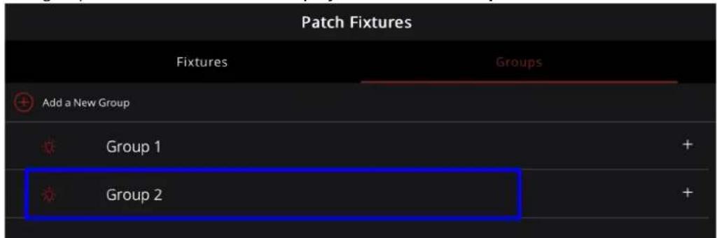 Patch Fixtures Fixtures Groups Add a New Group Group 1 Group 2