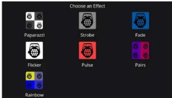 Choose an Effect Paparazzi Strobe Fade Flicker Pulse Pairs Rainbow