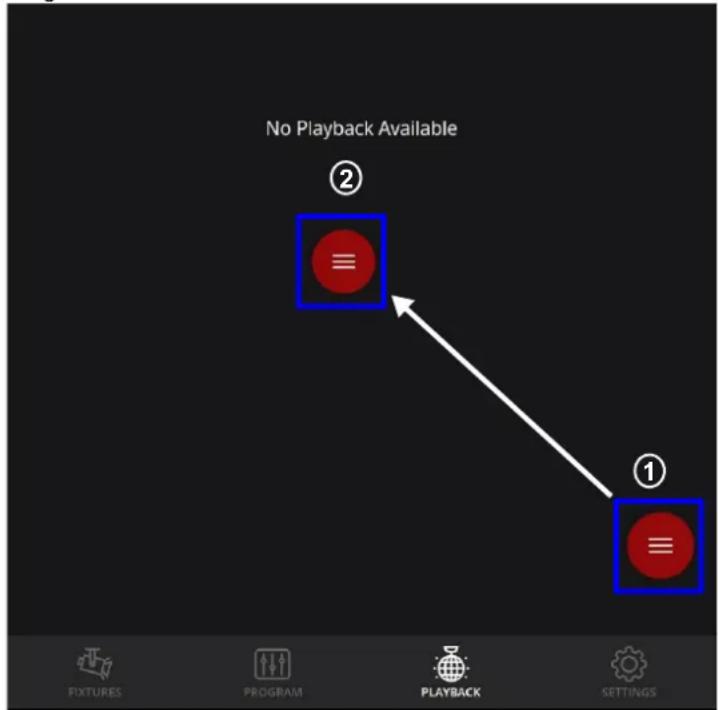 No Playback Available ② ≡ ① ≡ PIXTURES PROGRAM PLAYBACK SETTINGS
