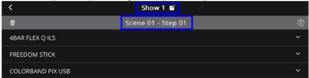 Show 1 Scene 01 - Step 01 4BAR FLEX Q ILS FREEDOM STICK COLORBAND PIX USB