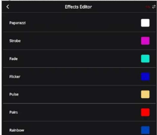 Effects Editor Paparazzi Strobe Fade Flicker Pulse Pairs Rainbow