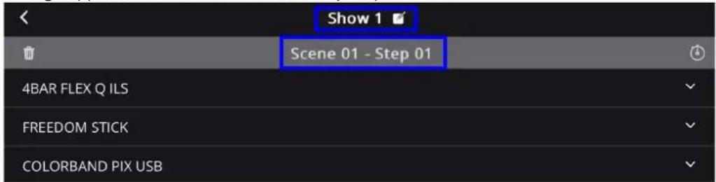Show 1 Scene 01 - Step 01 4BAR FLEX Q ILS FREEDOM STICK COLORBAND PIX USB