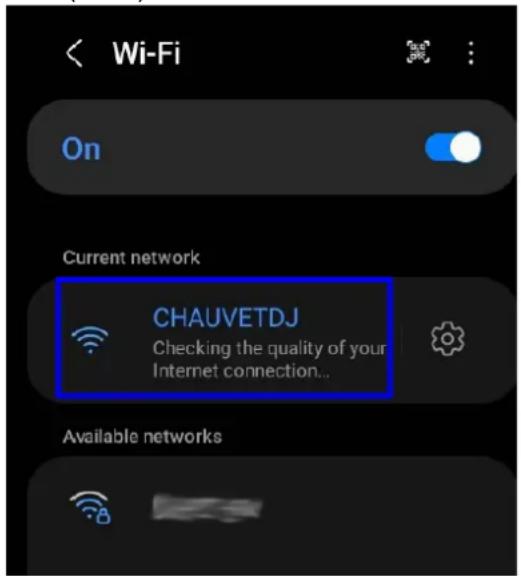 Wi-Fi On Current network CHAUVETDJ Checking the quality of your Internet connection... Available networks