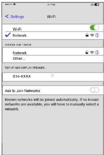 ROTEL S14 - Bei iOS-Geräten (mit Wi-Fi Setup): - 1